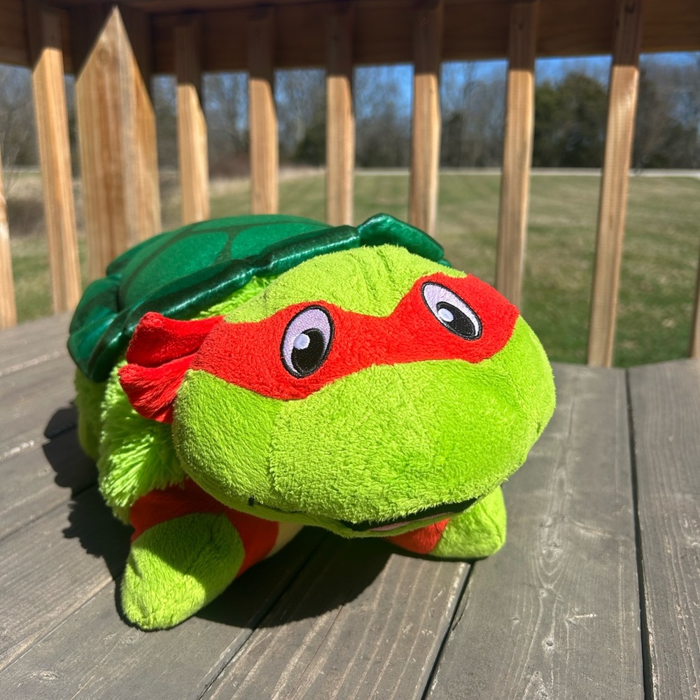 Nickelodeon Pillow Pet TMNT Raphael Plush/Pillow Preowned Y2K 90’s Turtle Power